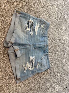 American Eagle Outfitters Light Wash Distressed Denim Shorts